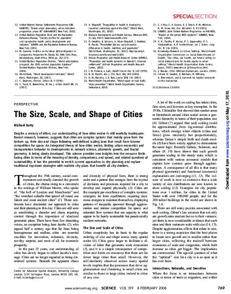 The Size, Scale, and Shape of Cities .